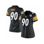 Women's Nike Pittsburgh Steelers #90 T. J. Watt Limited Black Team Color NFL Jersey