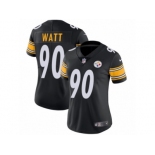 Women's Nike Pittsburgh Steelers #90 T. J. Watt Vapor Untouchable Limited Black Team Color NFL Jersey