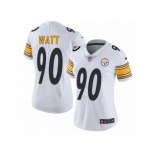 Women's Nike Pittsburgh Steelers #90 T. J. Watt Vapor Untouchable Limited White NFL Jersey