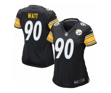 Women's Nike Pittsburgh Steelers #90 T.J. Watt Black NFL Jersey