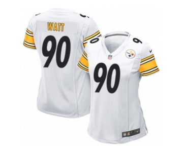 Women's Nike Pittsburgh Steelers #90 T.J. Watt White NFL Jersey