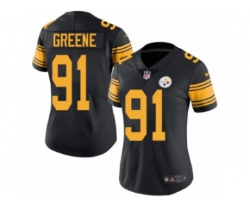 Women's Nike Pittsburgh Steelers #91 Kevin Greene Limited Black Rush NFL Jersey