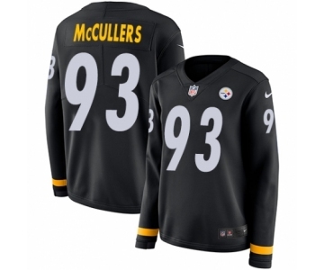 Women's Nike Pittsburgh Steelers #93 Dan McCullers Limited Black Therma Long Sleeve NFL Jersey