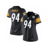 Women's Nike Pittsburgh Steelers #94 Tyson Alualu Limited Black Team Color NFL Jersey