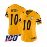 Women's Pittsburgh Steelers #10 Ryan Switzer Limited Gold Inverted Legend 100th Season Football Jersey