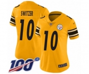 Women's Pittsburgh Steelers #10 Ryan Switzer Limited Gold Inverted Legend 100th Season Football Jersey