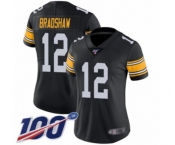 Women's Pittsburgh Steelers #12 Terry Bradshaw Black Alternate Vapor Untouchable Limited Player 100th Season Football Jersey