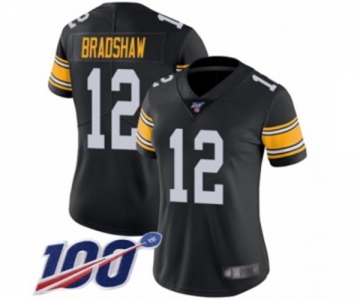 Women's Pittsburgh Steelers #12 Terry Bradshaw Black Alternate Vapor Untouchable Limited Player 100th Season Football Jersey