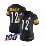 Women's Pittsburgh Steelers #12 Terry Bradshaw Black Team Color Vapor Untouchable Limited Player 100th Season Football Jersey