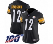 Women's Pittsburgh Steelers #12 Terry Bradshaw Black Team Color Vapor Untouchable Limited Player 100th Season Football Jersey