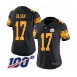 Women's Pittsburgh Steelers #17 Joe Gilliam Limited Black Rush Vapor Untouchable 100th Season Football Jersey