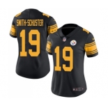 Women's Pittsburgh Steelers #19 JuJu Smith-Schuster Limited Black Rush Vapor Untouchable Football Jersey