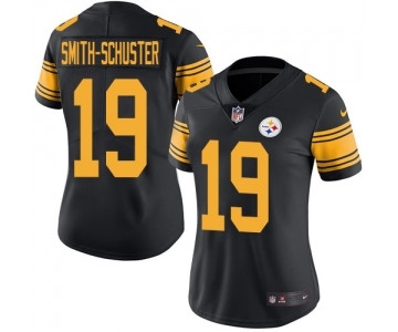 Women's Pittsburgh Steelers #19 JuJu Smith-Schuster Limited Black Rush Vapor Untouchable Football Jersey