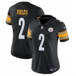 Women's Pittsburgh Steelers #2 Justin Fields Black Vapor Football Stitched Jersey