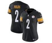 Women's Pittsburgh Steelers #2 Justin Fields Black Vapor Football Stitched Jersey