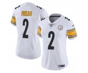 Women's Pittsburgh Steelers #2 Justin Fields White Vapor Football Stitched Jersey