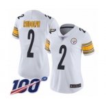 Women's Pittsburgh Steelers #2 Mason Rudolph White Vapor Untouchable Limited Player 100th Season Football Jersey