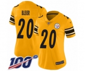 Women's Pittsburgh Steelers #20 Rocky Bleier Limited Gold Inverted Legend 100th Season Football Jersey