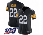 Women's Pittsburgh Steelers #22 Steven Nelson Black Alternate Vapor Untouchable Limited Player 100th Season Football Jersey