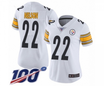 Women's Pittsburgh Steelers #22 Steven Nelson White Vapor Untouchable Limited Player 100th Season Football Jersey