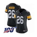 Women's Pittsburgh Steelers #26 Rod Woodson Black Alternate Vapor Untouchable Limited Player 100th Season Football Jersey