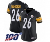 Women's Pittsburgh Steelers #26 Rod Woodson Black Team Color Vapor Untouchable Limited Player 100th Season Football Jersey