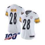 Women's Pittsburgh Steelers #28 Mike Hilton White Vapor Untouchable Limited Player 100th Season Football Jersey