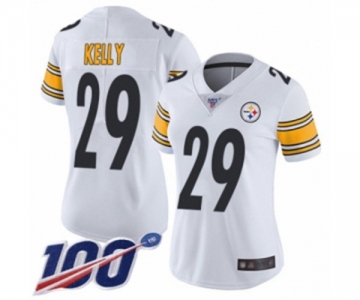 Women's Pittsburgh Steelers #29 Kam Kelly White Vapor Untouchable Limited Player 100th Season Football Jersey