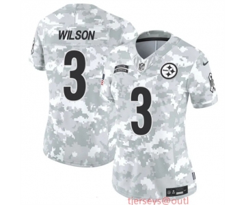 Women's Pittsburgh Steelers #3 Russell Wilson 2024 F.U.S.E Arctic Camo Salute To Service Limited Stitched Football Jersey