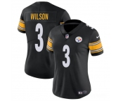 Women's Pittsburgh Steelers #3 Russell Wilson Black Vapor Football Stitched Jersey