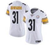 Women's Pittsburgh Steelers #31 Daijun Edwards White Vapor Football Stitched Jersey