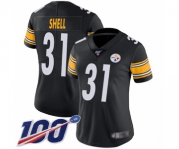 Women's Pittsburgh Steelers #31 Donnie Shell Black Team Color Vapor Untouchable Limited Player 100th Season Football Jersey