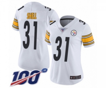 Women's Pittsburgh Steelers #31 Donnie Shell White Vapor Untouchable Limited Player 100th Season Football Jersey