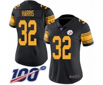 Women's Pittsburgh Steelers #32 Franco Harris Limited Black Rush Vapor Untouchable 100th Season Football Jersey