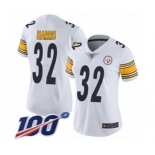 Women's Pittsburgh Steelers #32 Franco Harris White Vapor Untouchable Limited Player 100th Season Football Jersey