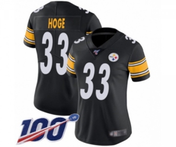 Women's Pittsburgh Steelers #33 Merril Hoge Black Team Color Vapor Untouchable Limited Player 100th Season Football Jersey