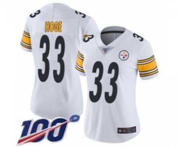 Women's Pittsburgh Steelers #33 Merril Hoge White Vapor Untouchable Limited Player 100th Season Football Jersey