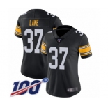 Women's Pittsburgh Steelers #37 Carnell Lake Black Alternate Vapor Untouchable Limited Player 100th Season Football Jersey