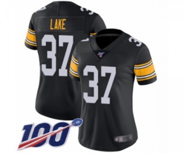 Women's Pittsburgh Steelers #37 Carnell Lake Black Alternate Vapor Untouchable Limited Player 100th Season Football Jersey