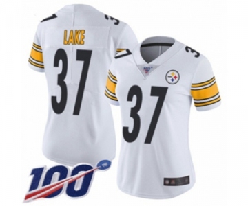 Women's Pittsburgh Steelers #37 Carnell Lake White Vapor Untouchable Limited Player 100th Season Football Jersey