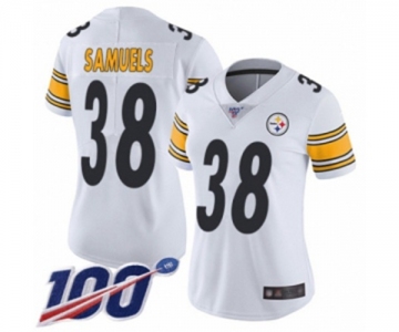 Women's Pittsburgh Steelers #38 Jaylen Samuels White Vapor Untouchable Limited Player 100th Season Football Jersey