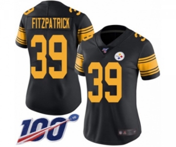 Women's Pittsburgh Steelers #39 Minkah Fitzpatrick Limited Black Rush Vapor Untouchable 100th Season Football Jersey