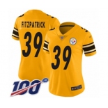 Women's Pittsburgh Steelers #39 Minkah Fitzpatrick Limited Gold Inverted Legend 100th Season Football Jersey