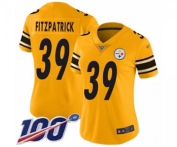 Women's Pittsburgh Steelers #39 Minkah Fitzpatrick Limited Gold Inverted Legend 100th Season Football Jersey