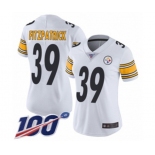 Women's Pittsburgh Steelers #39 Minkah Fitzpatrick White Vapor Untouchable Limited Player 100th Season Football Jersey