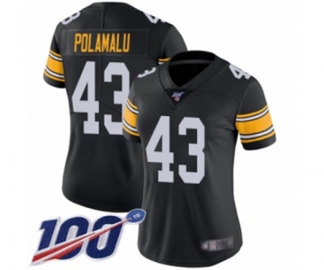 Women's Pittsburgh Steelers #43 Troy Polamalu Black Alternate Vapor Untouchable Limited Player 100th Season Football Jersey