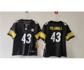 Women's Pittsburgh Steelers #43 Troy Polamalu F.U.S.E. Black Vapor Football Stitched Jersey