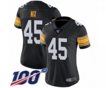 Women's Pittsburgh Steelers #45 Roosevelt Nix Black Alternate Vapor Untouchable Limited Player 100th Season Football Jersey