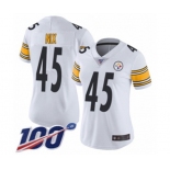 Women's Pittsburgh Steelers #45 Roosevelt Nix White Vapor Untouchable Limited Player 100th Season Football Jersey