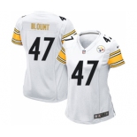 Women's Pittsburgh Steelers #47 Mel Blount Game White Football Jersey